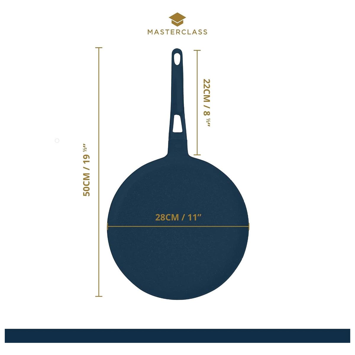 MasterClass Cast Aluminium Pancake Pan 28cm Induction Non-Stick Crepe Pan Grey - Image 2
