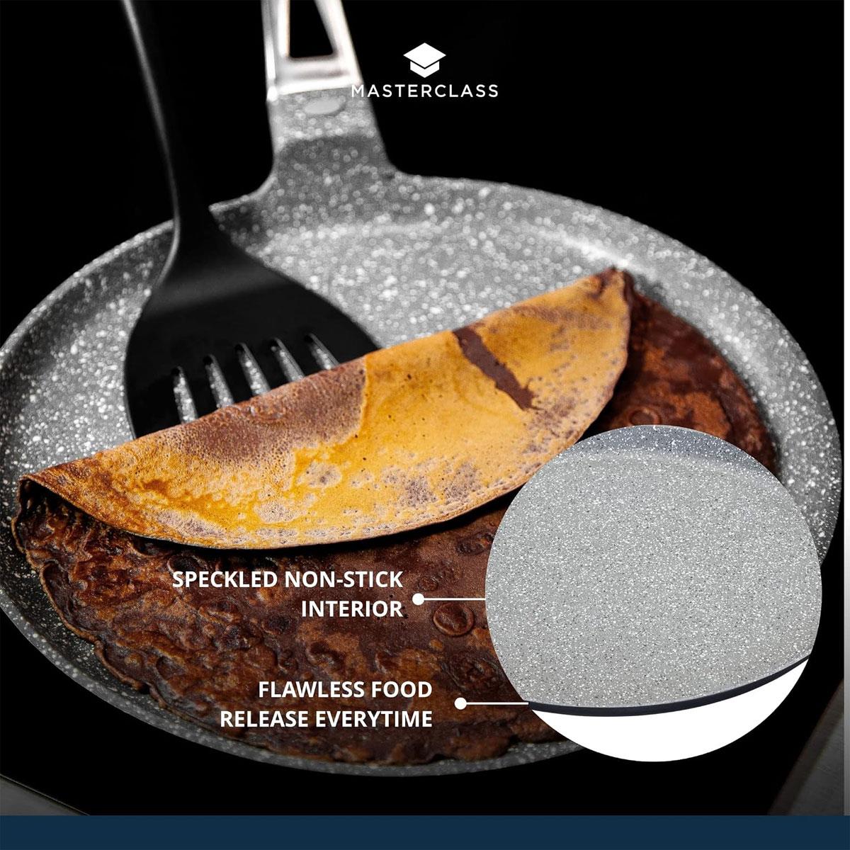 MasterClass Cast Aluminium Pancake Pan 28cm Induction Non-Stick Crepe Pan Grey - Image 6