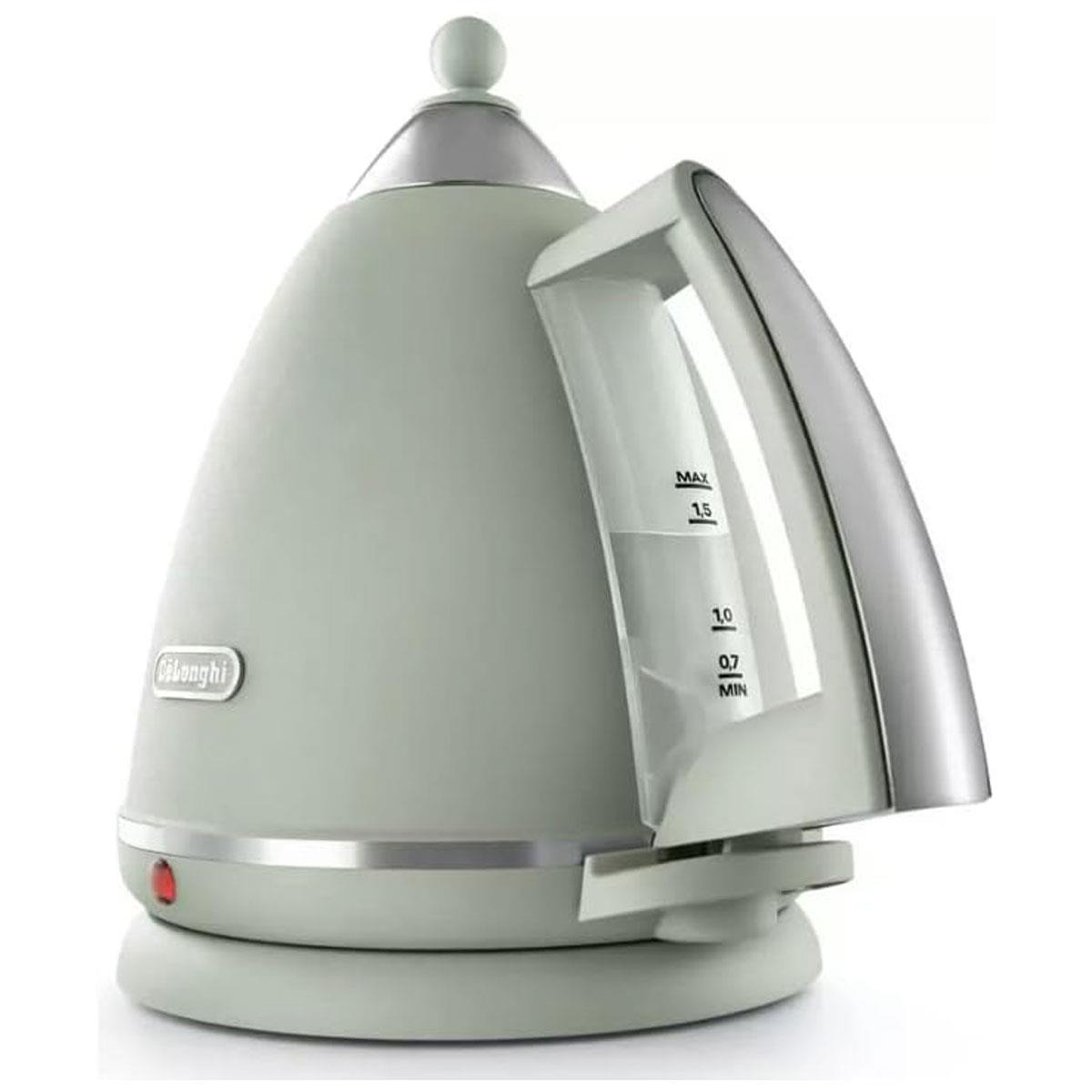 DeLonghi Argento Flora Cordless Kettle 1.7L Green Metal Body Anti-Scale Filter 360° Rotating Swivel Base - Image 2