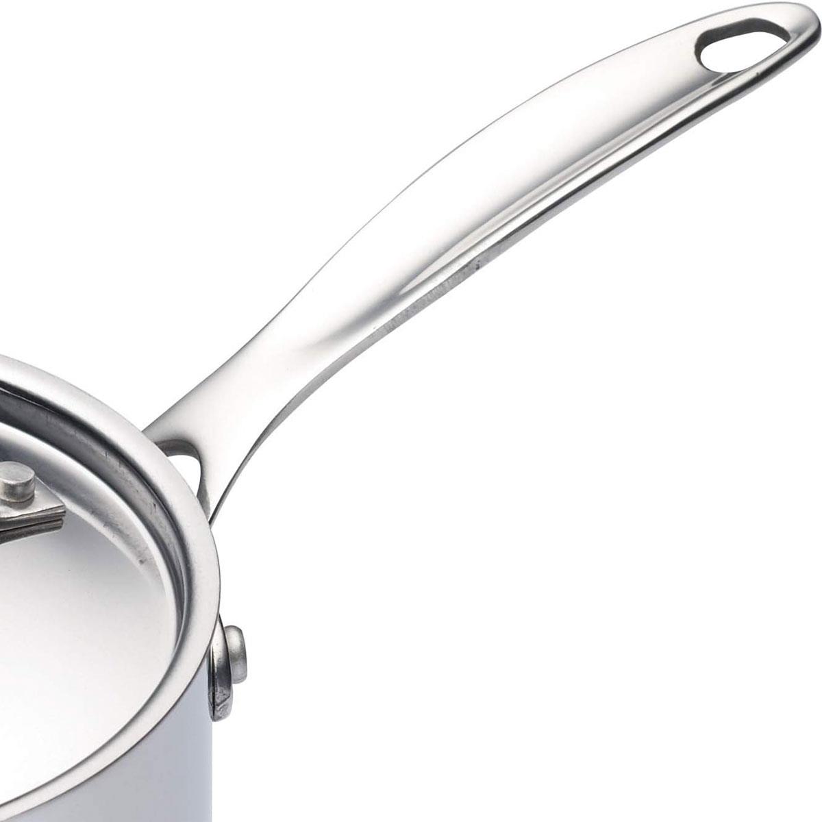 MasterClass Mini Stainless Steel Saucepan 8.5 cm 220ml Induction Safe Polished Silver Serving Pan - Image 3