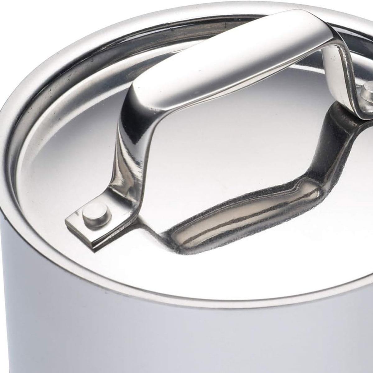 MasterClass Mini Stainless Steel Saucepan 8.5 cm 220ml Induction Safe Polished Silver Serving Pan - Image 4