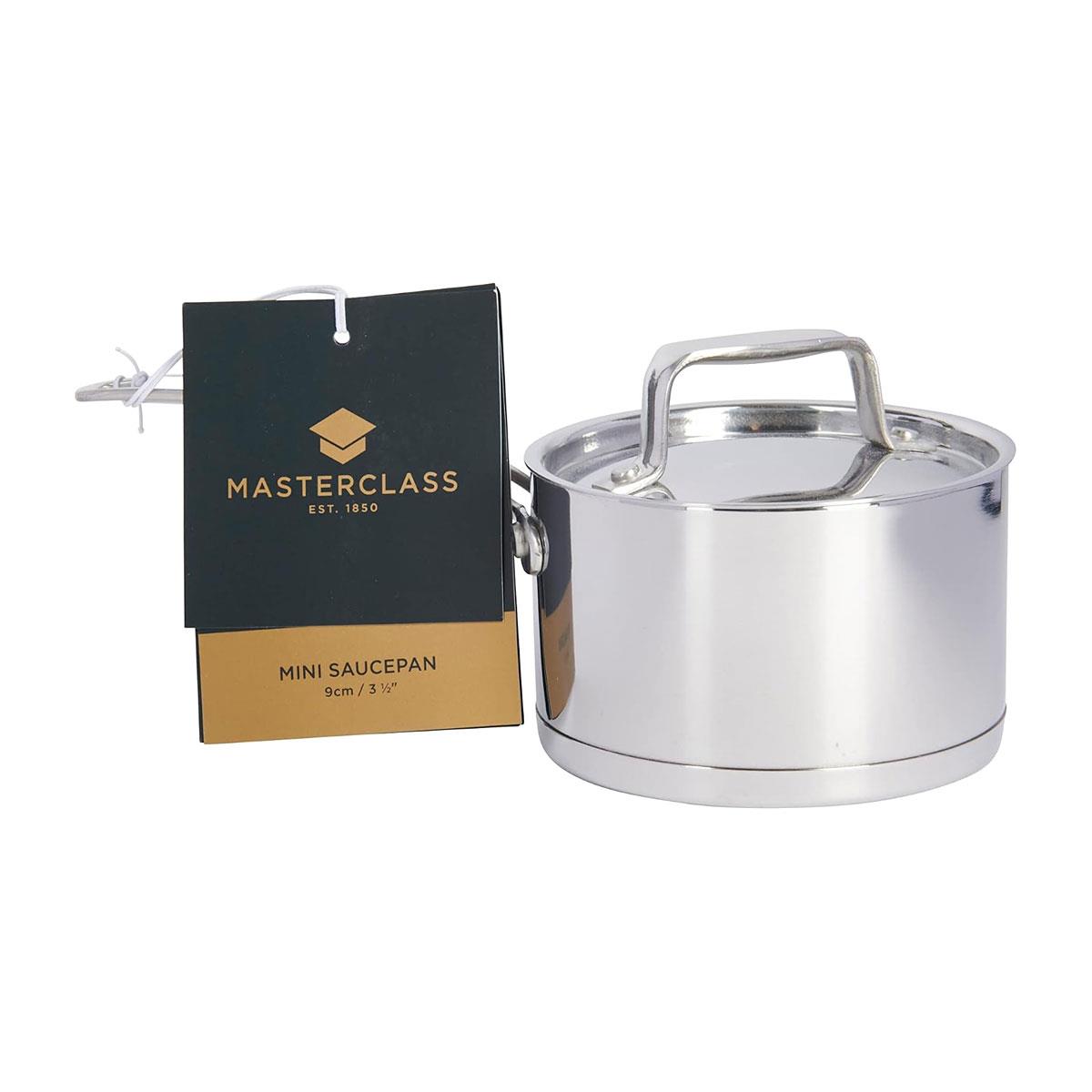 MasterClass Mini Stainless Steel Saucepan 8.5 cm 220ml Induction Safe Polished Silver Serving Pan - Image 5