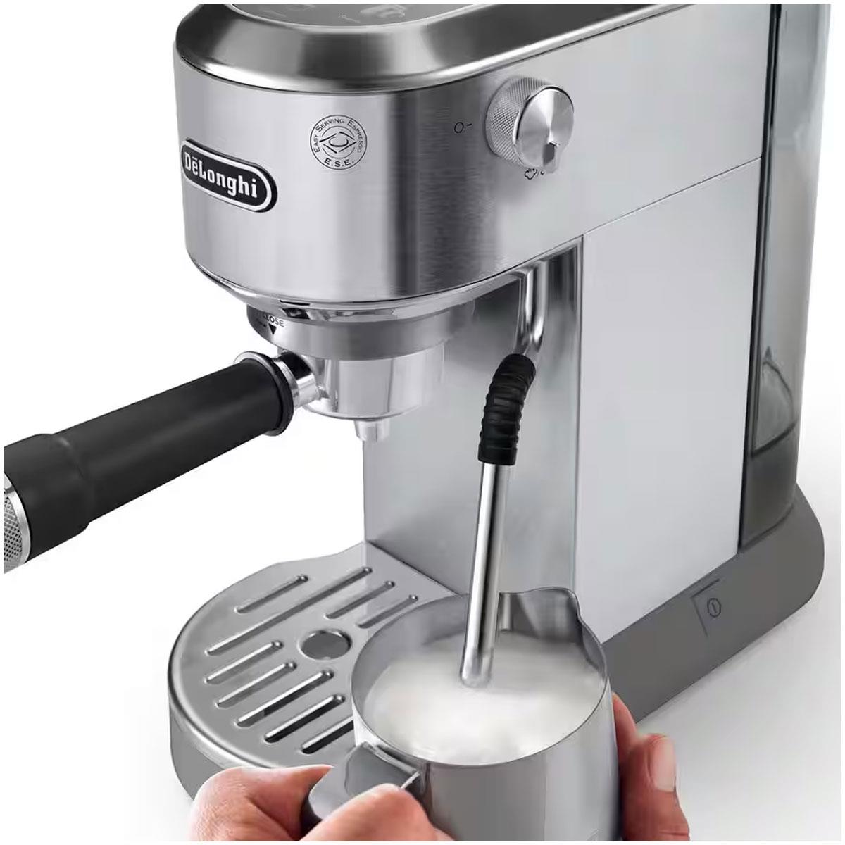 DeLonghi Dedica Duo Barista Pump Espresso Machine 1450W 1.2L 15 Bar Cold Brew LatteArt Steam Wand Touch Display Silver - Image 2