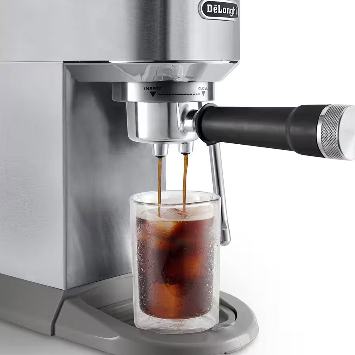 DeLonghi Dedica Duo Barista Pump Espresso Machine 1450W 1.2L 15 Bar Cold Brew LatteArt Steam Wand Touch Display Silver - Image 4