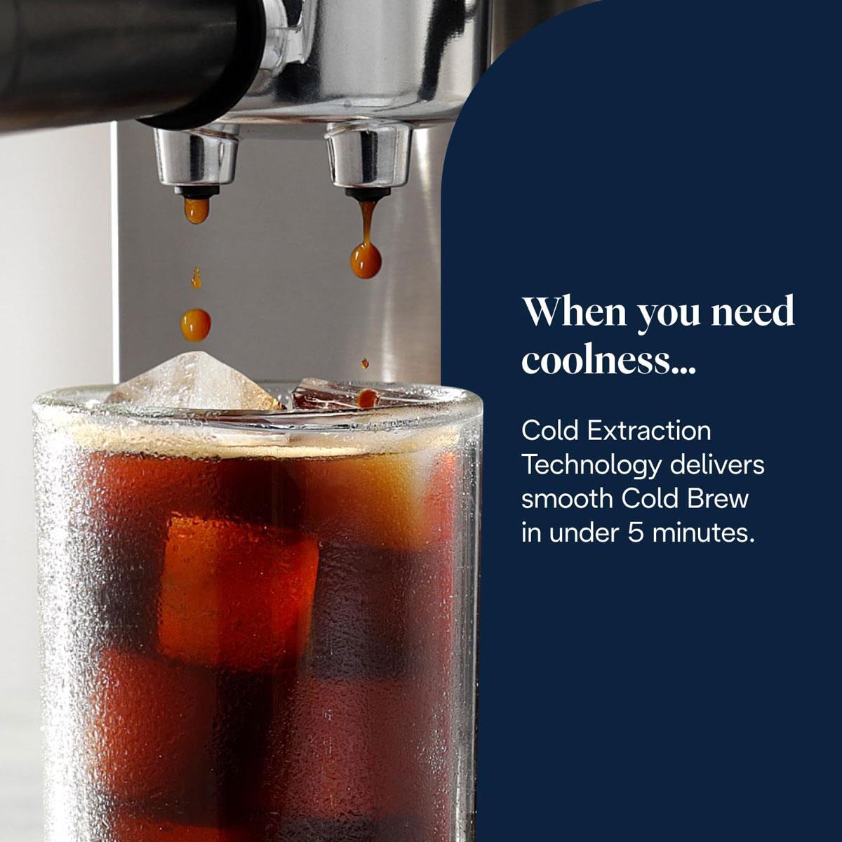 DeLonghi Dedica Duo Barista Pump Espresso Machine 1450W 1.2L 15 Bar Cold Brew LatteArt Steam Wand Touch Display Silver - Image 10