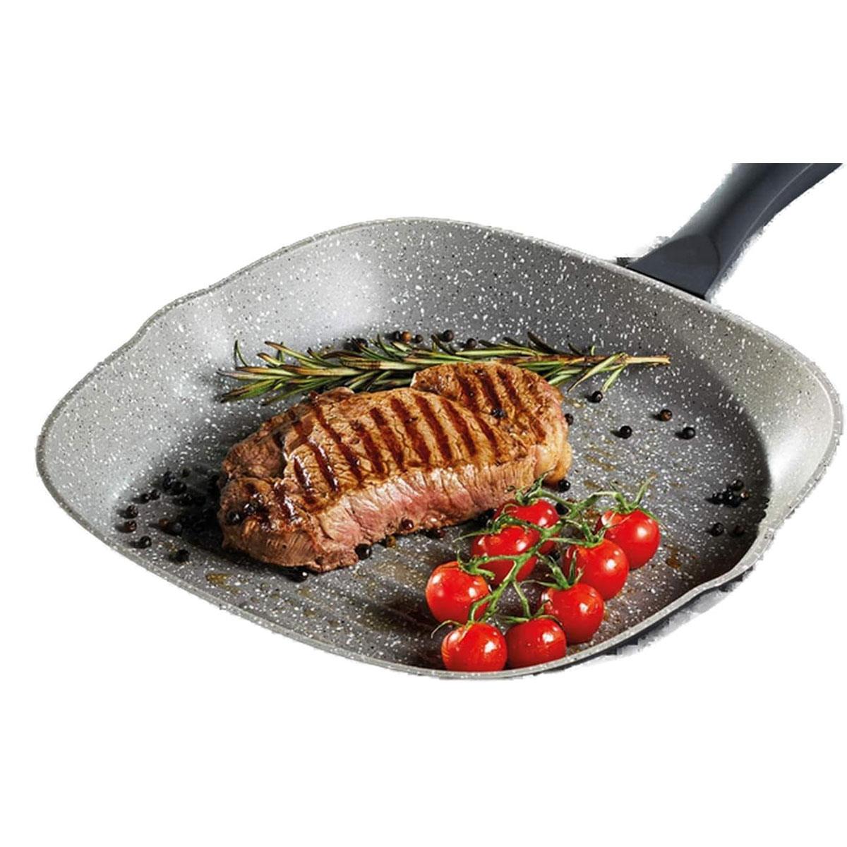 MasterClass Non-Stick Induction Griddle Pan 24 cm with Folding Handle Aluminium Black - Image 3