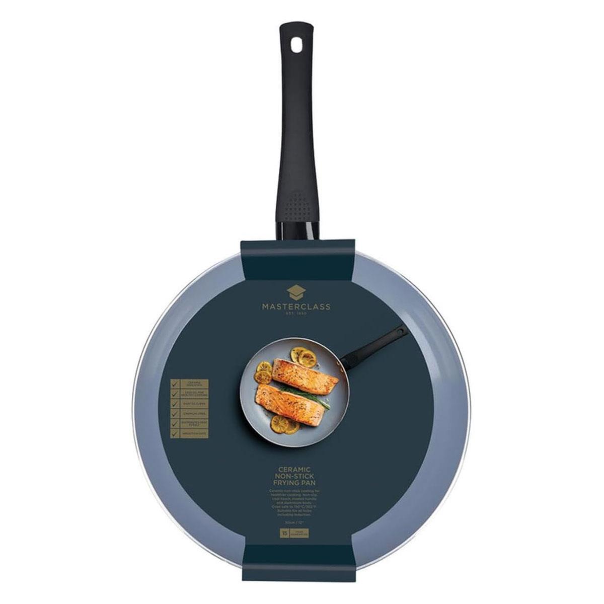 MasterClass Eco Ceramic Non-Stick Induction Frying Pan Aluminium & Iron Black/Blue 30 cm - Image 2