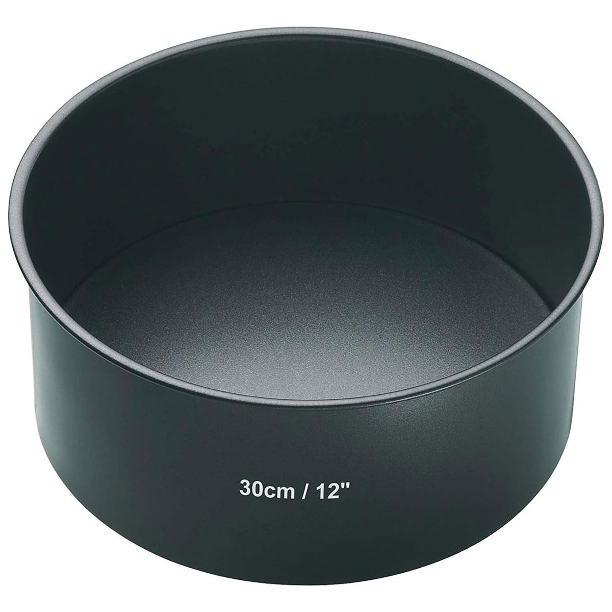 MasterClass Deep Round Cake Pan 30 cm 1 mm Carbon Steel Quantum Non-Stick Loose Base Grey