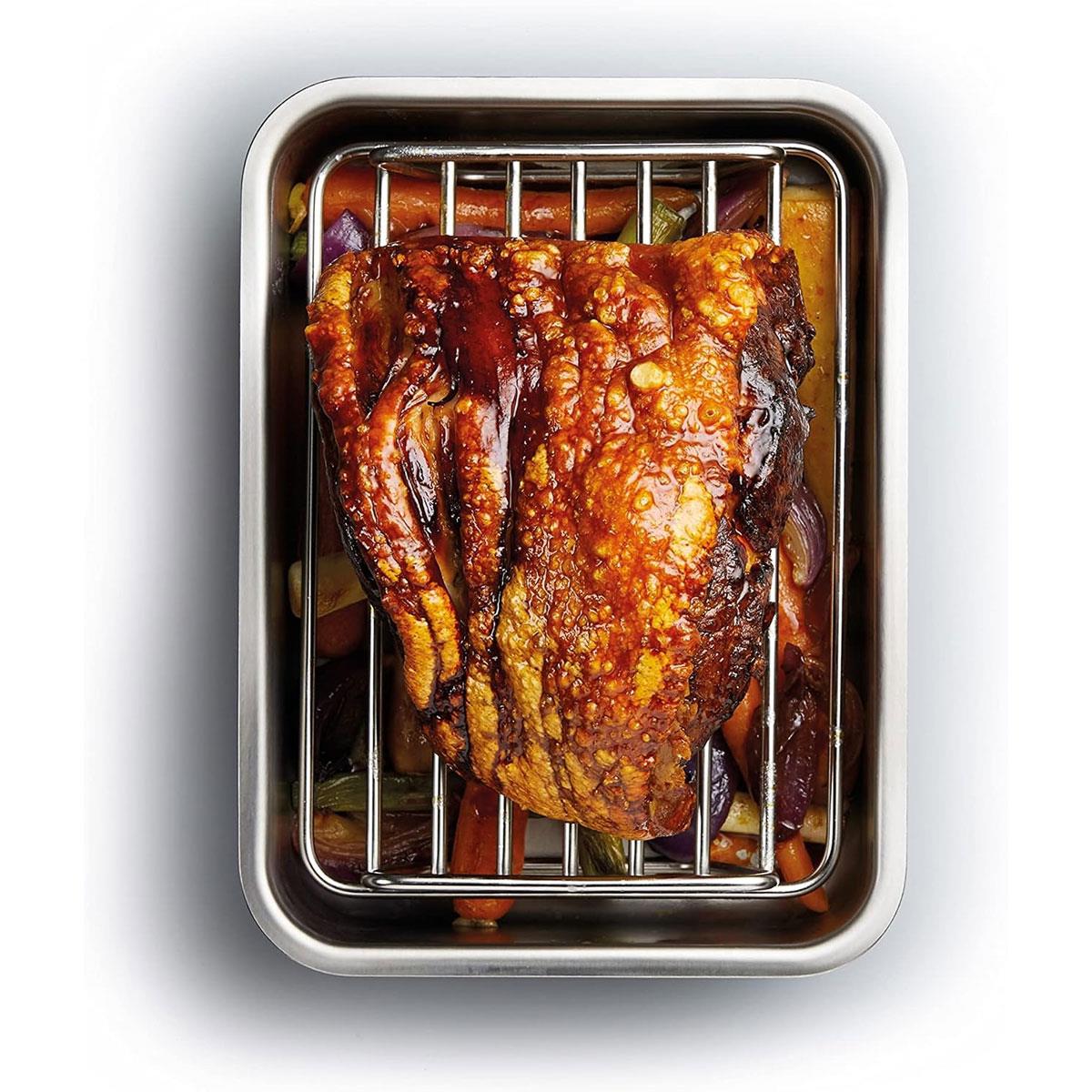 MasterClass Small Stainless Steel Roasting Rack 23 x 16.5 x 6.5cm Metallic - Image 3