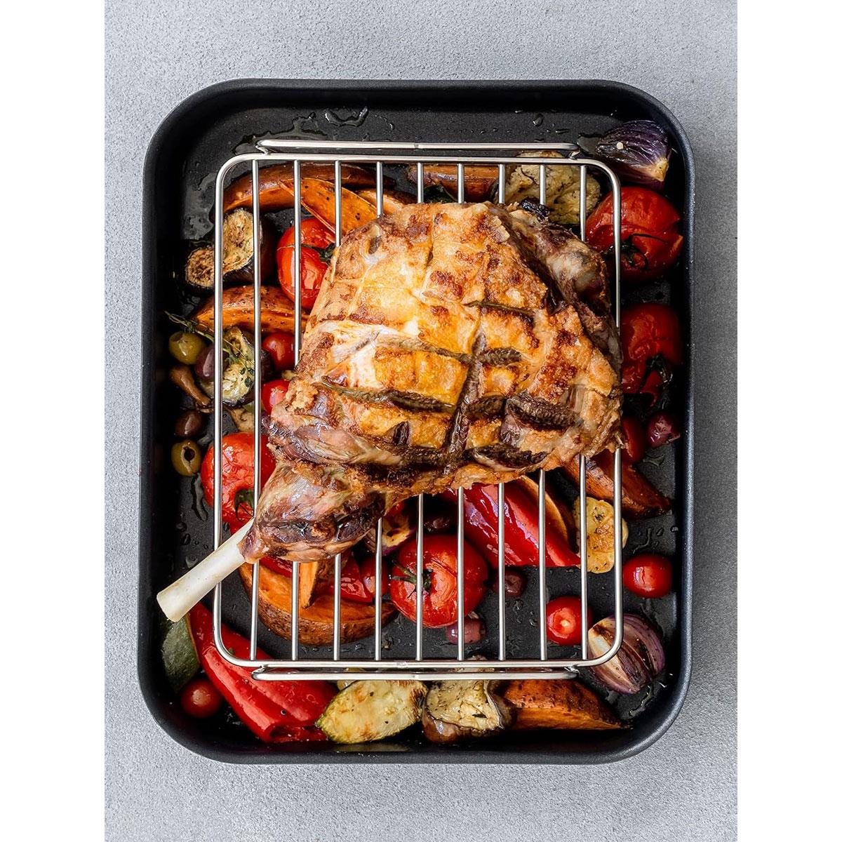 MasterClass Small Stainless Steel Roasting Rack 23 x 16.5 x 6.5cm Metallic - Image 4