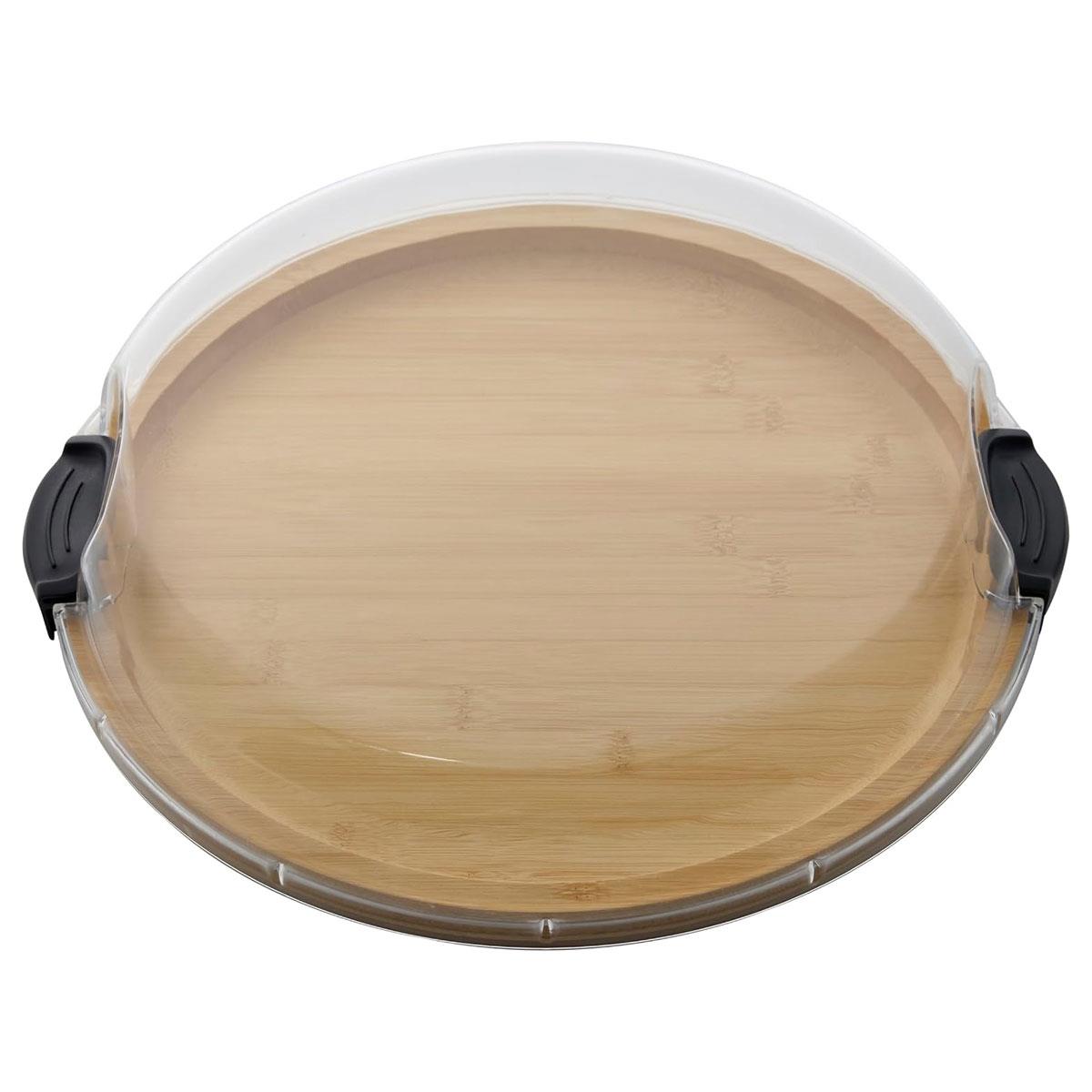 Farberware Build-a-Board Bamboo Round Charcuterie Board 35.5cm with 5 Compartments & Clear Locking Lid - Image 6