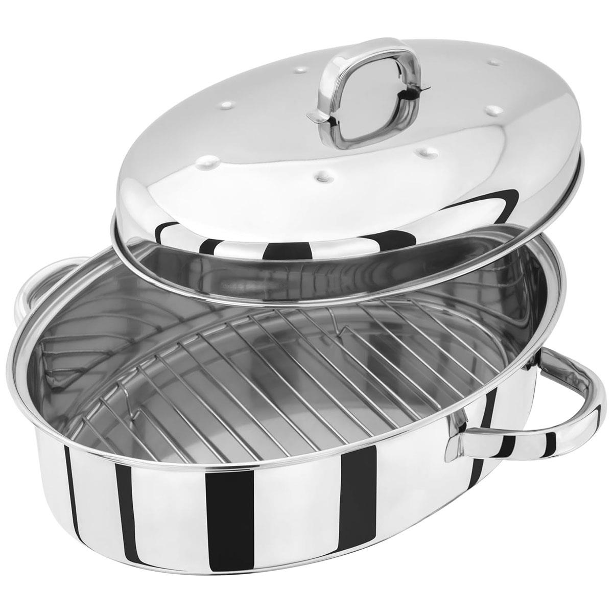 Judge Stainless Steel High Roaster with Rack & Self-Basting Lid 32 x 22 x 18.5cm Silver