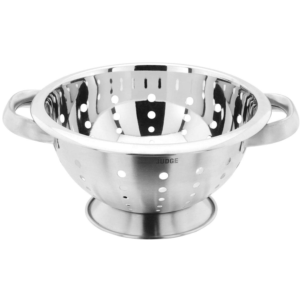Judge 20cm Stainless Steel Colander 18/10 Satin Finish Kitchen Strainer Dishwasher Safe Silver