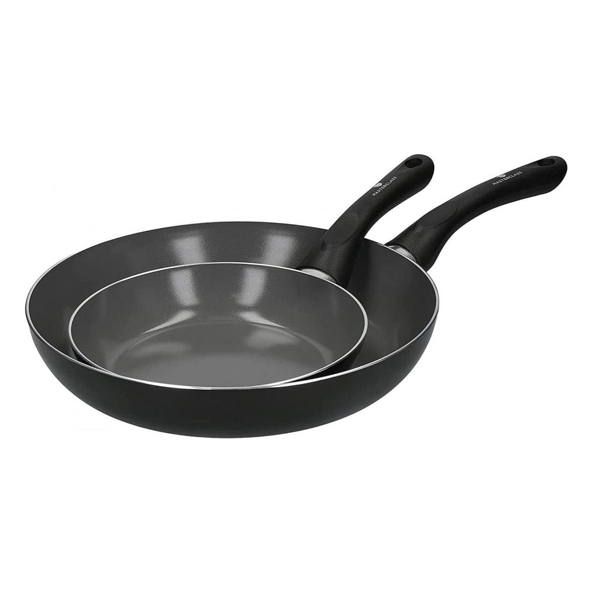 MasterClass Can-to-Pan Ceramic Non-Stick Frying Pan Set 70% Recycled Aluminium 20cm & 28cm Grey