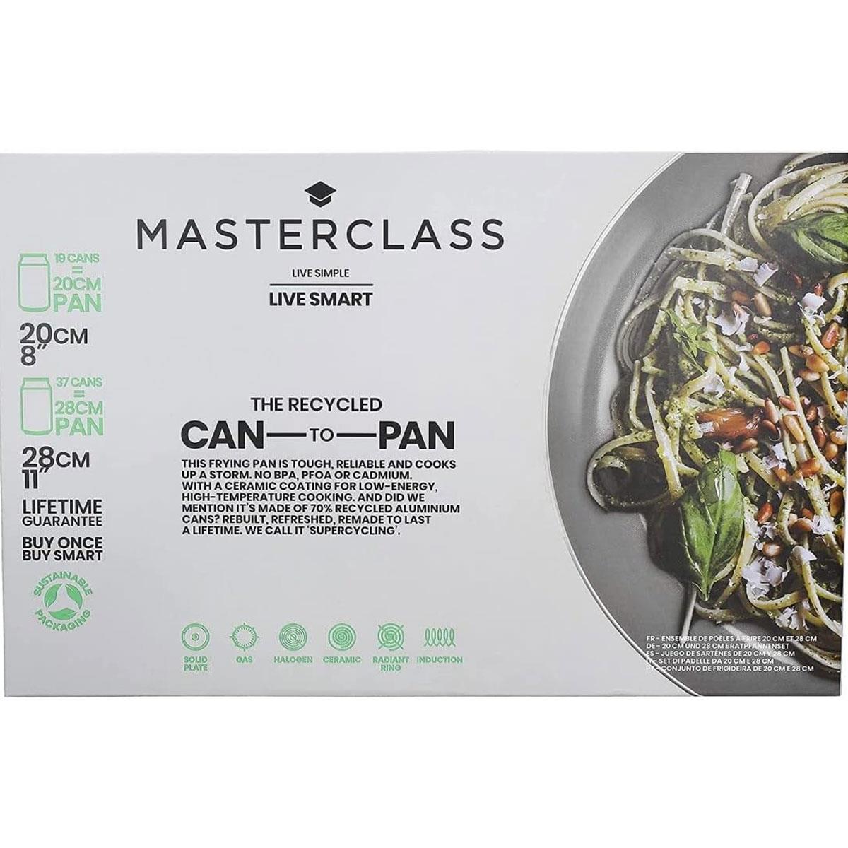 MasterClass Can-to-Pan Ceramic Non-Stick Frying Pan Set 70% Recycled Aluminium 20cm & 28cm Grey - Image 2