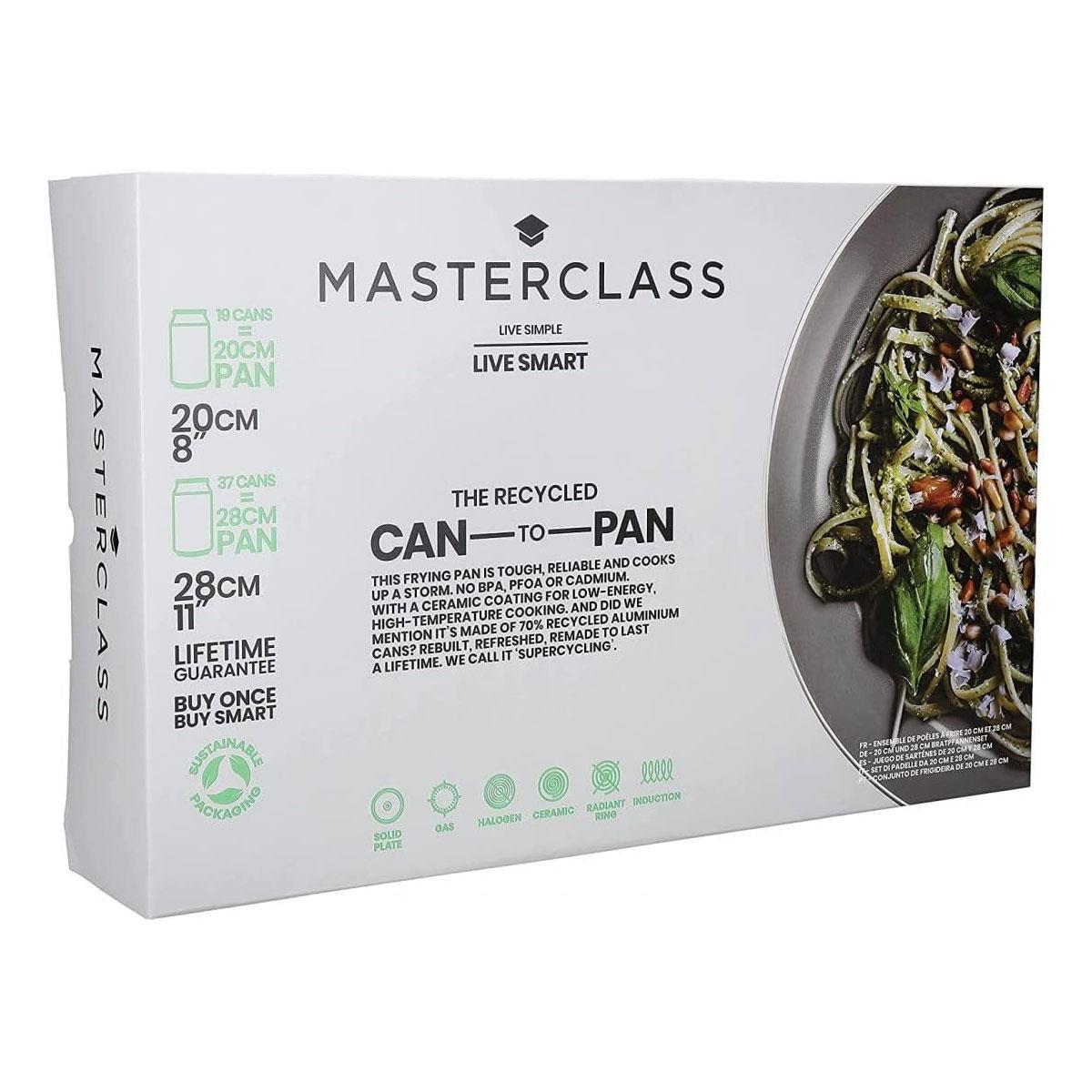 MasterClass Can-to-Pan Ceramic Non-Stick Frying Pan Set 70% Recycled Aluminium 20cm & 28cm Grey - Image 5