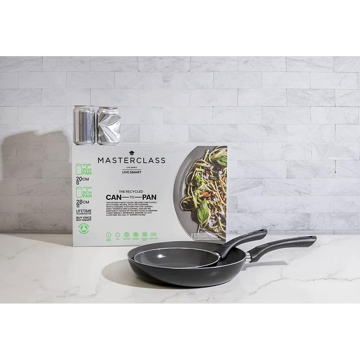MasterClass Can-to-Pan Ceramic Non-Stick Frying Pan Set 70% Recycled Aluminium 20cm & 28cm Grey - Image 6