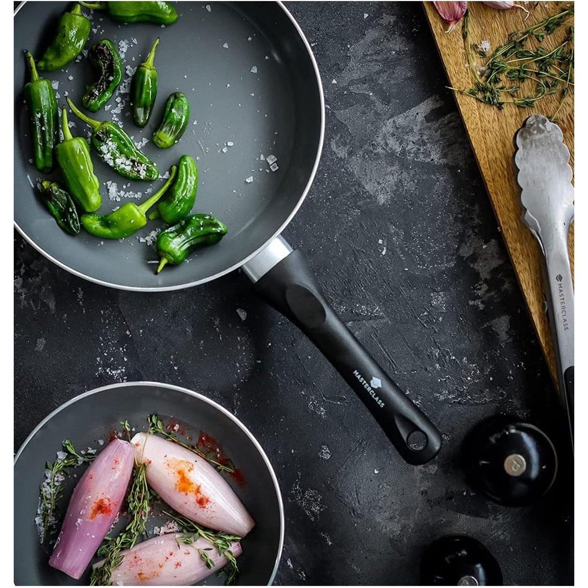 MasterClass Can-to-Pan Ceramic Non-Stick Frying Pan Set 70% Recycled Aluminium 20cm & 28cm Grey - Image 7