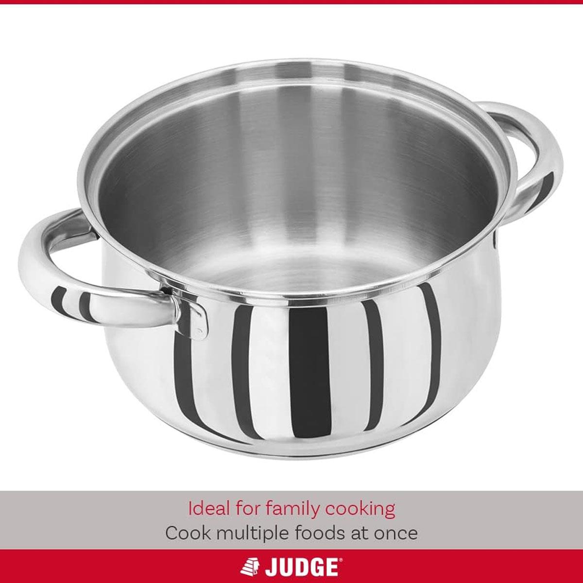 Judge Essential 16cm 3 Tier Stainless Steel Steamer Pot with Glass Lid Induction Ready Dishwasher & Oven Safe - Image 3