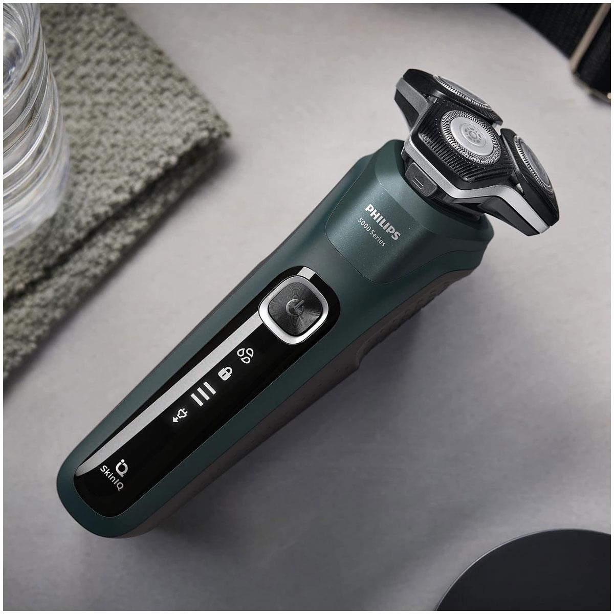 Philips Series 5000 Wet & Dry Electric Shaver for Men SteelPrecision Blades 60-Min Cordless Charging Stand Dark Green - Image 7