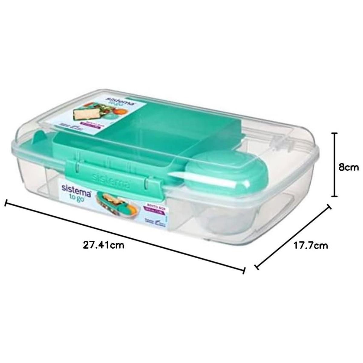 Sistema Bento Lunch Box To Go with Yogurt Pot 1.76 L Multi-Compartment BPA-Free Plastic Assorted Colours - Image 2