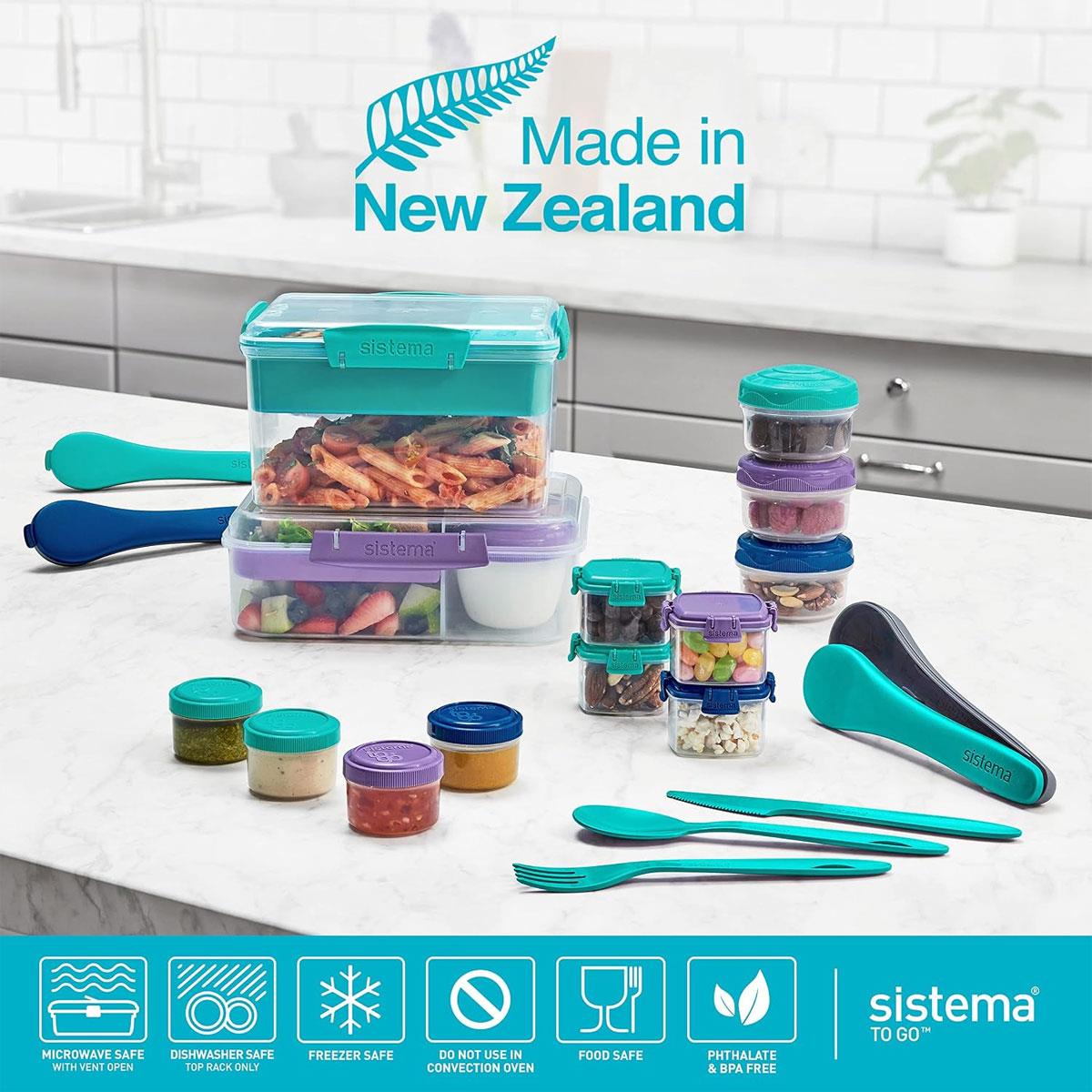 Sistema Bento Lunch Box To Go with Yogurt Pot 1.76 L Multi-Compartment BPA-Free Plastic Assorted Colours - Image 7