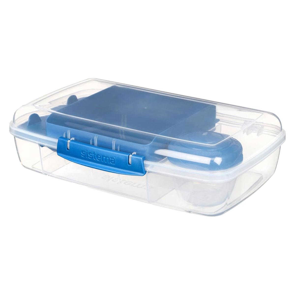 Sistema Bento Lunch Box To Go with Yogurt Pot 1.76 L Multi-Compartment BPA-Free Plastic Assorted Colours - Image 8