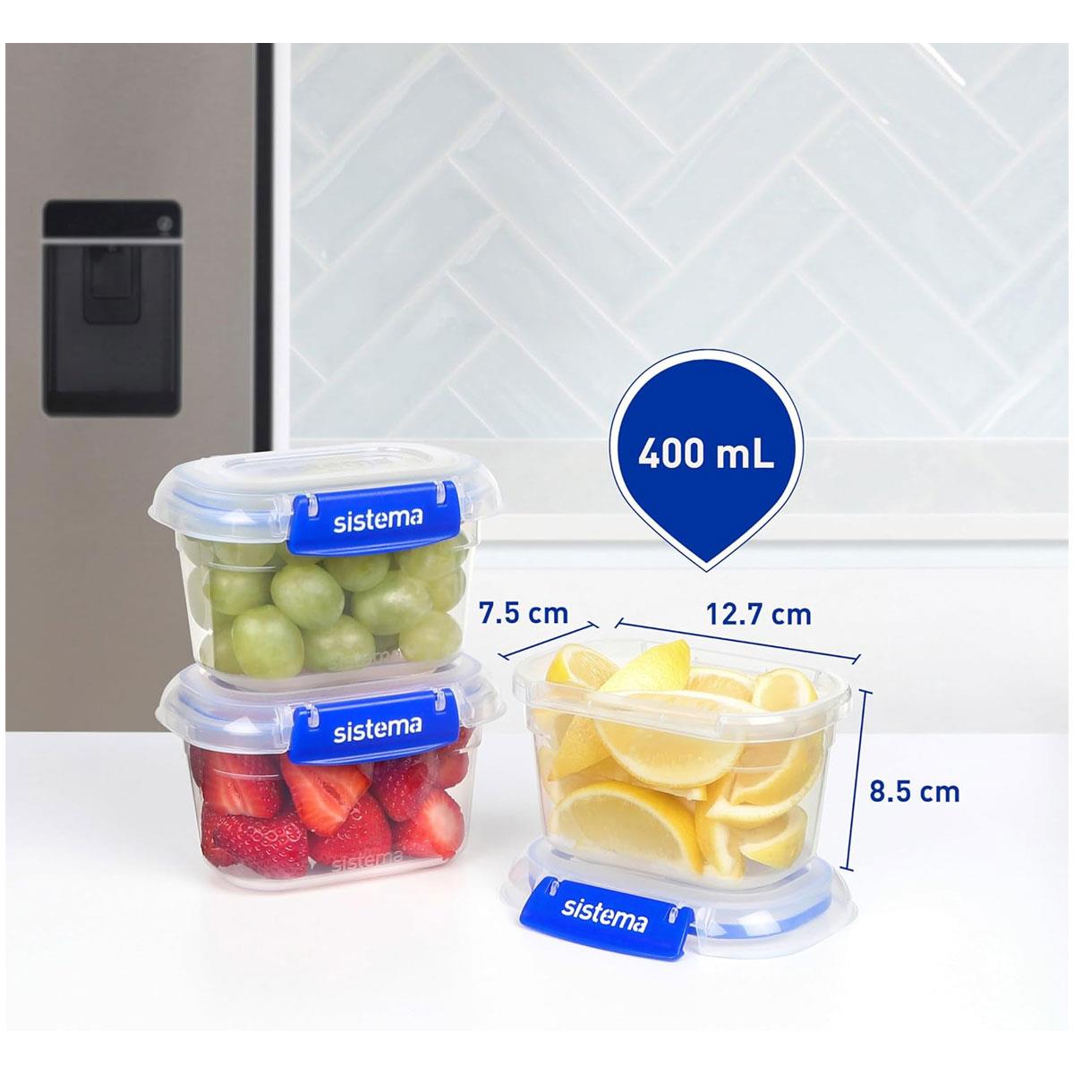 Sistema Klip It Plus Rectangular Food Storage Container 180ml Polypropylene Transparent Airtight Clip-On - Image 3
