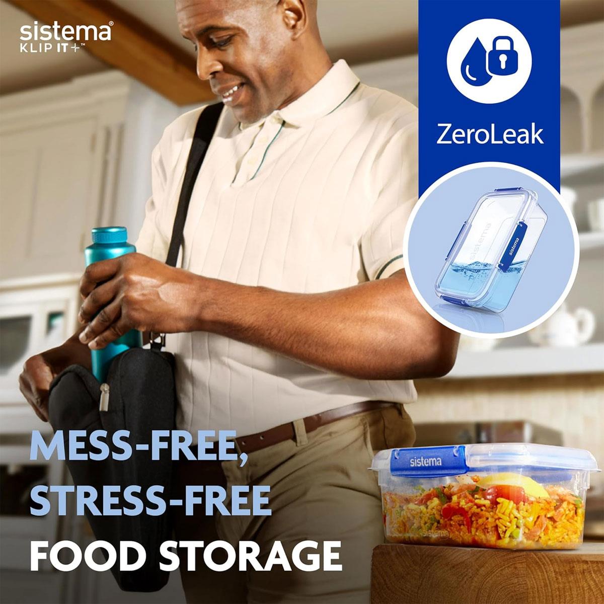 Sistema Klip It Plus Rectangular Food Storage Container 180ml Polypropylene Transparent Airtight Clip-On - Image 4