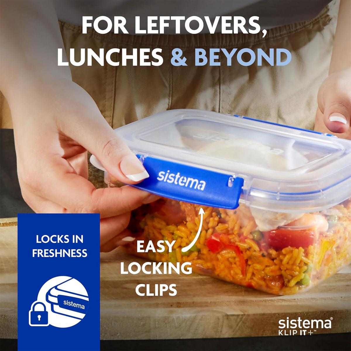 Sistema Klip It Plus Rectangular Food Storage Container 180ml Polypropylene Transparent Airtight Clip-On - Image 5