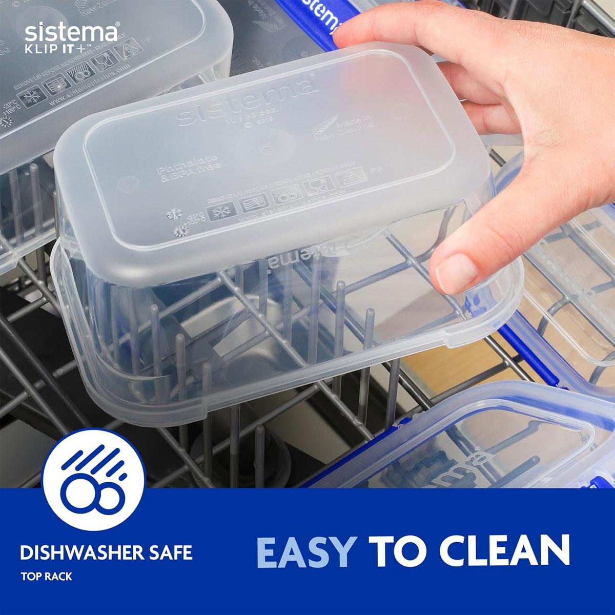 Sistema Klip It Plus Rectangular Food Storage Container 180ml Polypropylene Transparent Airtight Clip-On - Image 6
