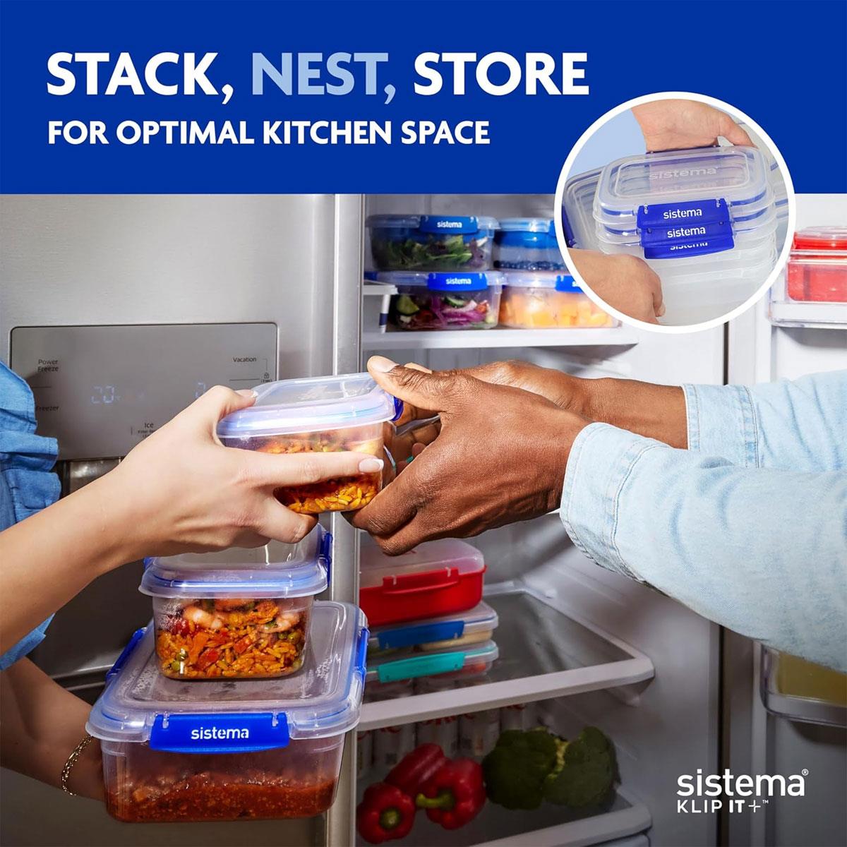 Sistema Klip It Plus Rectangular Food Storage Container 180ml Polypropylene Transparent Airtight Clip-On - Image 8
