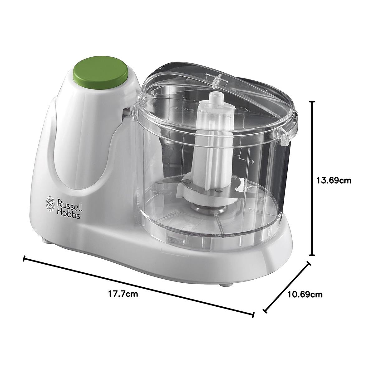Russell Hobbs Food Collection Electric Mini Chopper 500ml 130W Food Processor With Bowl And Blade White - Image 4
