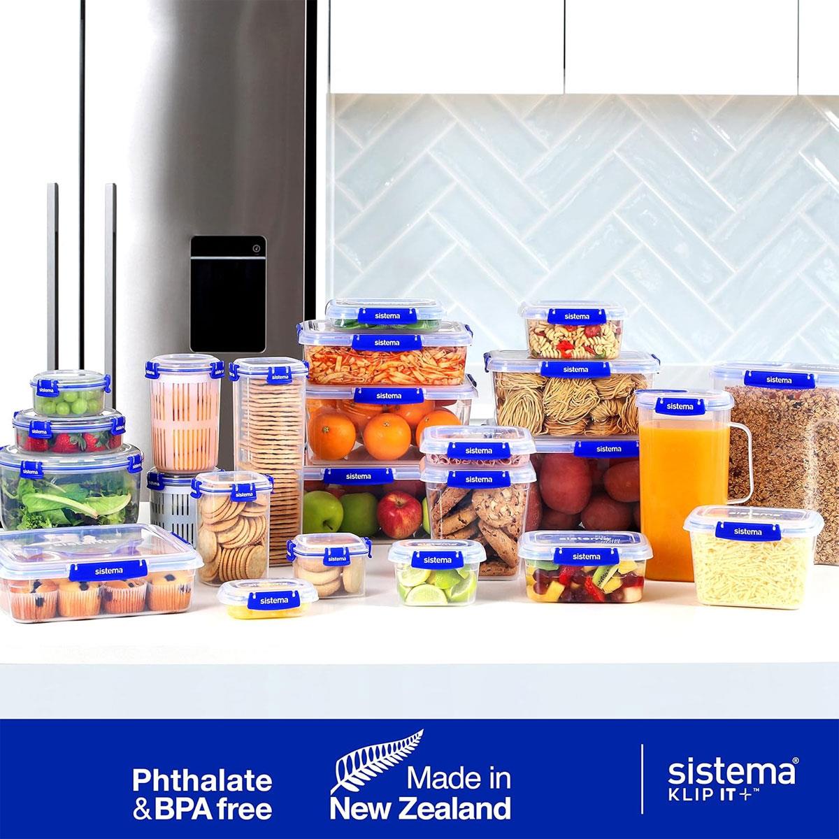 Sistema KLIP IT PLUS Airtight Food Storage Container Set 2.2 Lm 1 L & 400 ml Clear 6 Piece - Image 6
