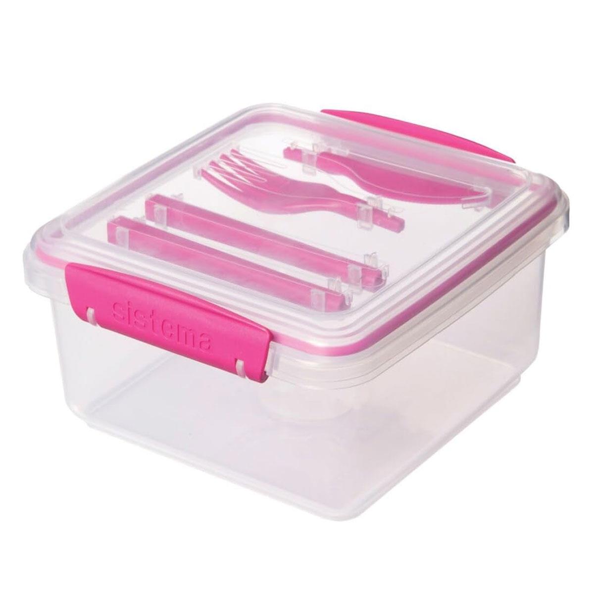 Sistema 1.2 L Lunch Plus To Go Lunch Box with Cutlery BPA-Free Plastic Assorted Colours - Image 4