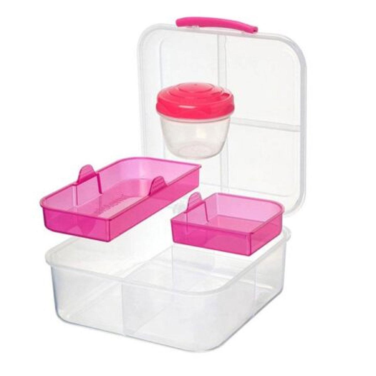 Sistema Bento Cube Lunch Box 1.25L with 150ml Yoghurt Pot Multi-Compartment BPA-Free Assorted Colours - Image 6