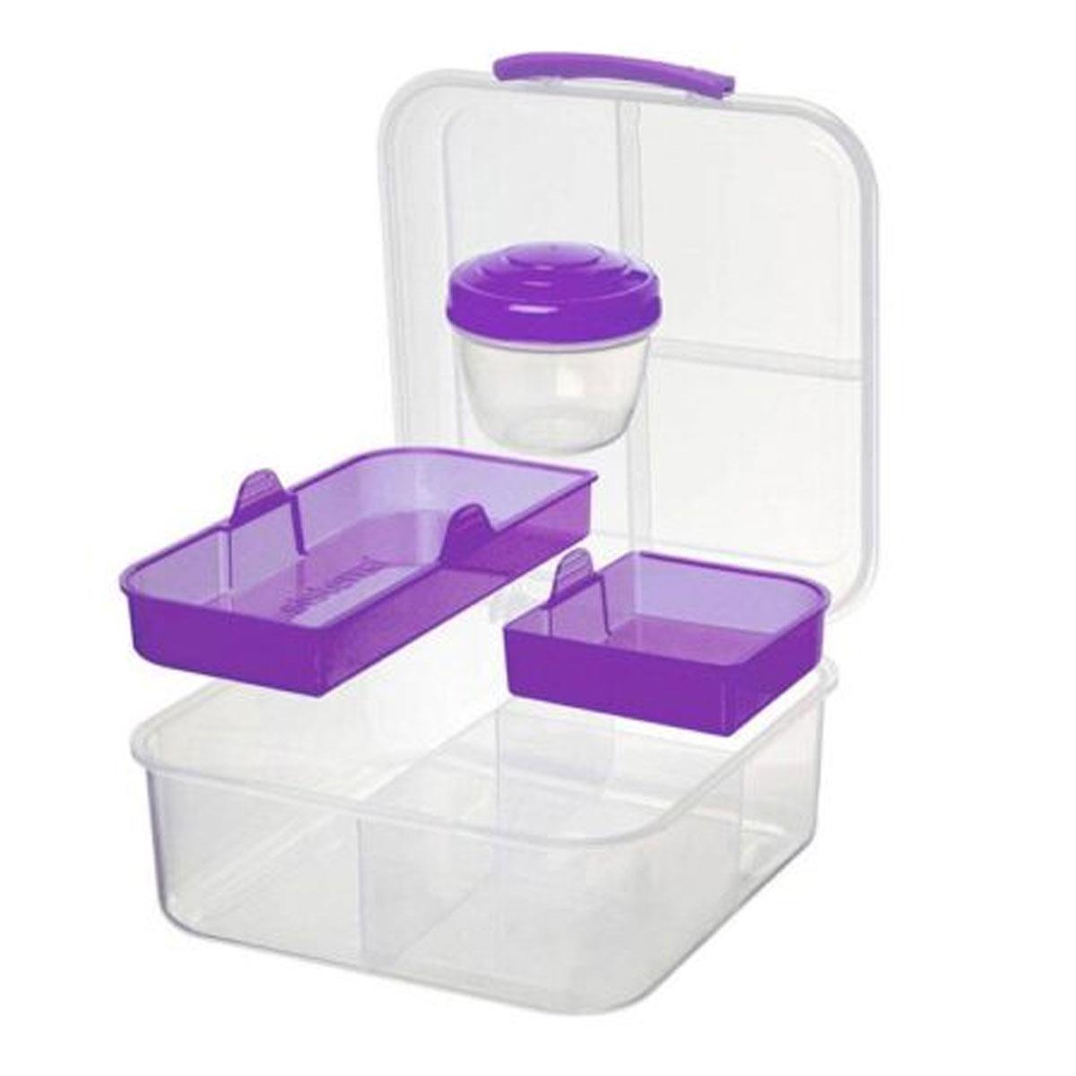 Sistema Bento Cube Lunch Box 1.25L with 150ml Yoghurt Pot Multi-Compartment BPA-Free Assorted Colours - Image 8