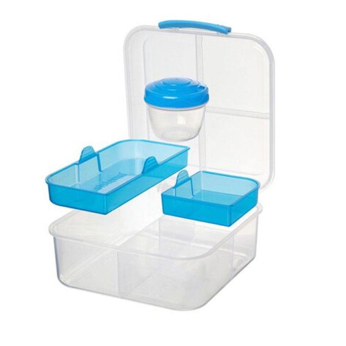 Sistema Bento Cube Lunch Box 1.25L with 150ml Yoghurt Pot Multi-Compartment BPA-Free Assorted Colours - Image 10