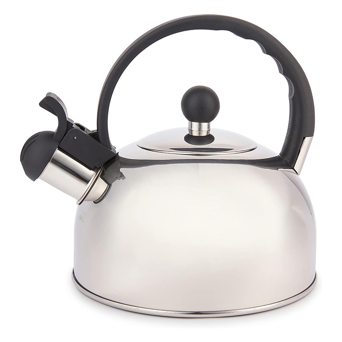 La Cafetiere Stainless Steel Whistling Stovetop Kettle 1.3L, Induction And Gas Hob, Silver