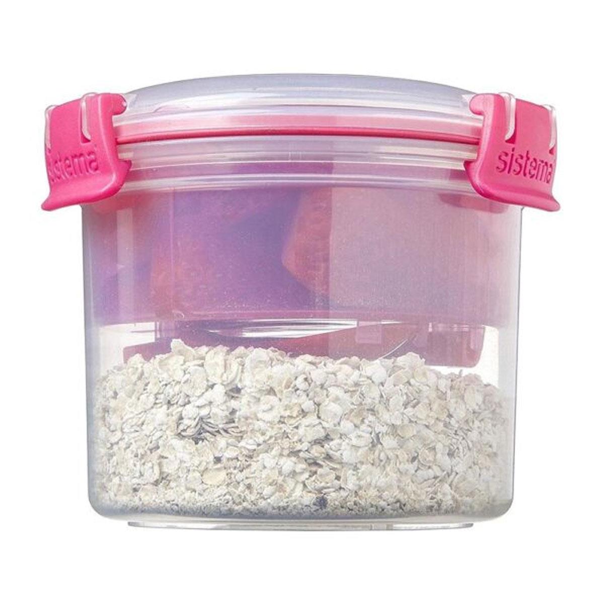 Sistema Breakfast To Go Food Container 530ml with Removable Tray & Clip-On Spoon Assorted Colours - Image 5