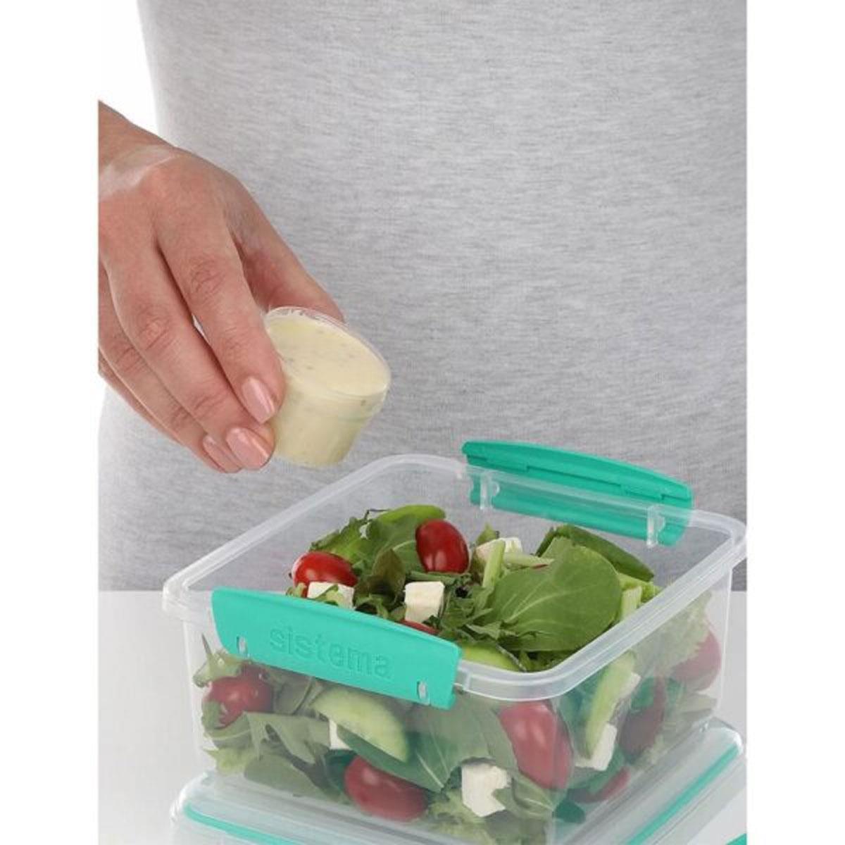 Sistema TO GO Dressing Pots 35ml Food Storage Containers with Screw Lids Set of 4 Assorted Colours - Image 4