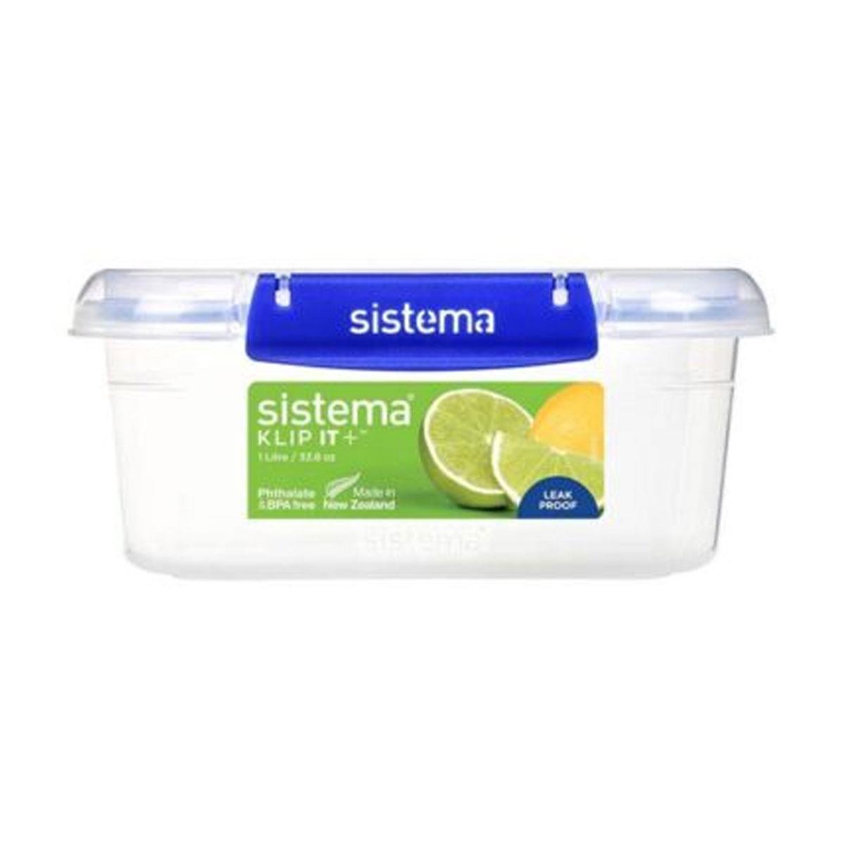 Sistema KLIP IT PLUS 1L Rectangle Food Storage Container Leakproof Airtight BPA-Free Stackable Clear - Image 2