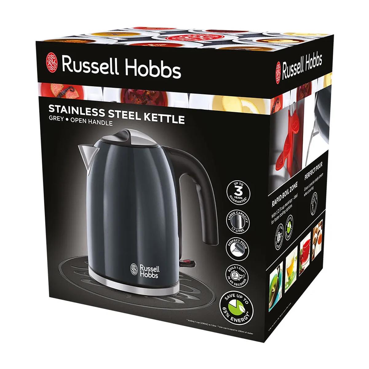 Russell Hobbs Colours Plus Electric Jug Kettle 1.7L, 3000W Stainless Steel, Cordless Storm Grey - Image 9