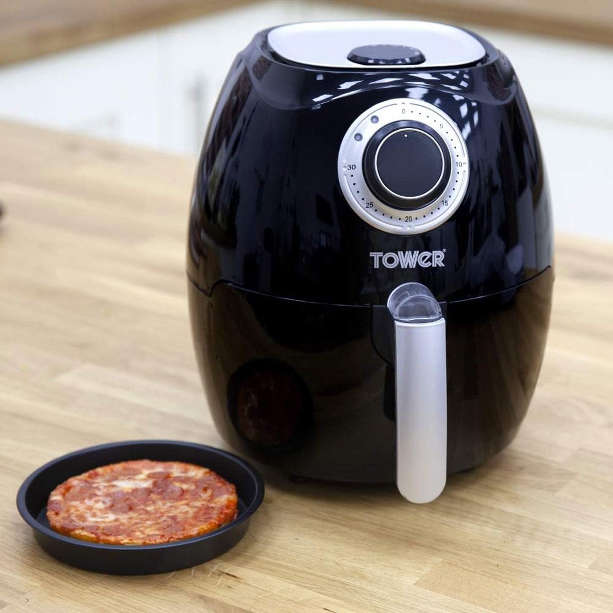 Tower VortX Air Fryer Pizza Pan Accessory 8 Inch 16cm Non-Stick Iron Round Black - Image 2