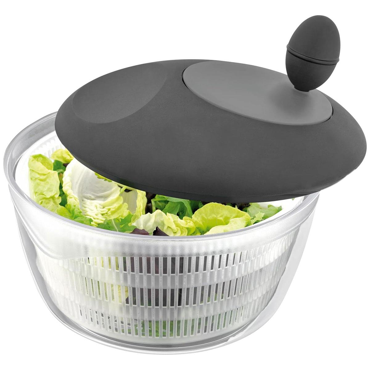 Judge Kitchen Salad Spinner 25cm Plastic Polypropylene Bowl with Top Handle Strainer Basket Fast Spin Drying