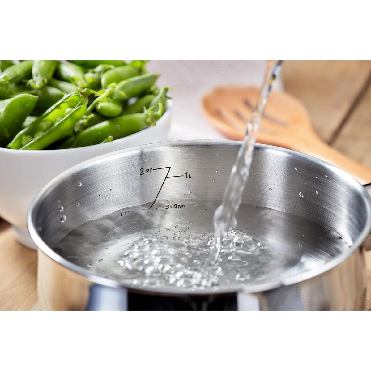 Judge Vista Stainless Steel Saucepan 20cm 2.1L with Glass Lid Induction Ready Oven Safe Silver - Image 2