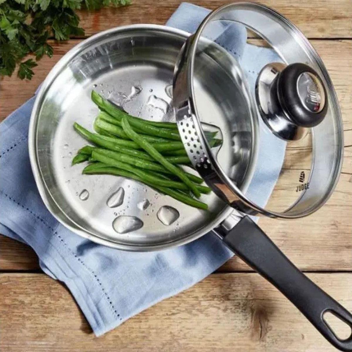 Judge Vista Stainless Steel Saucepan 20cm 2.1L with Glass Lid Induction Ready Oven Safe Silver - Image 5