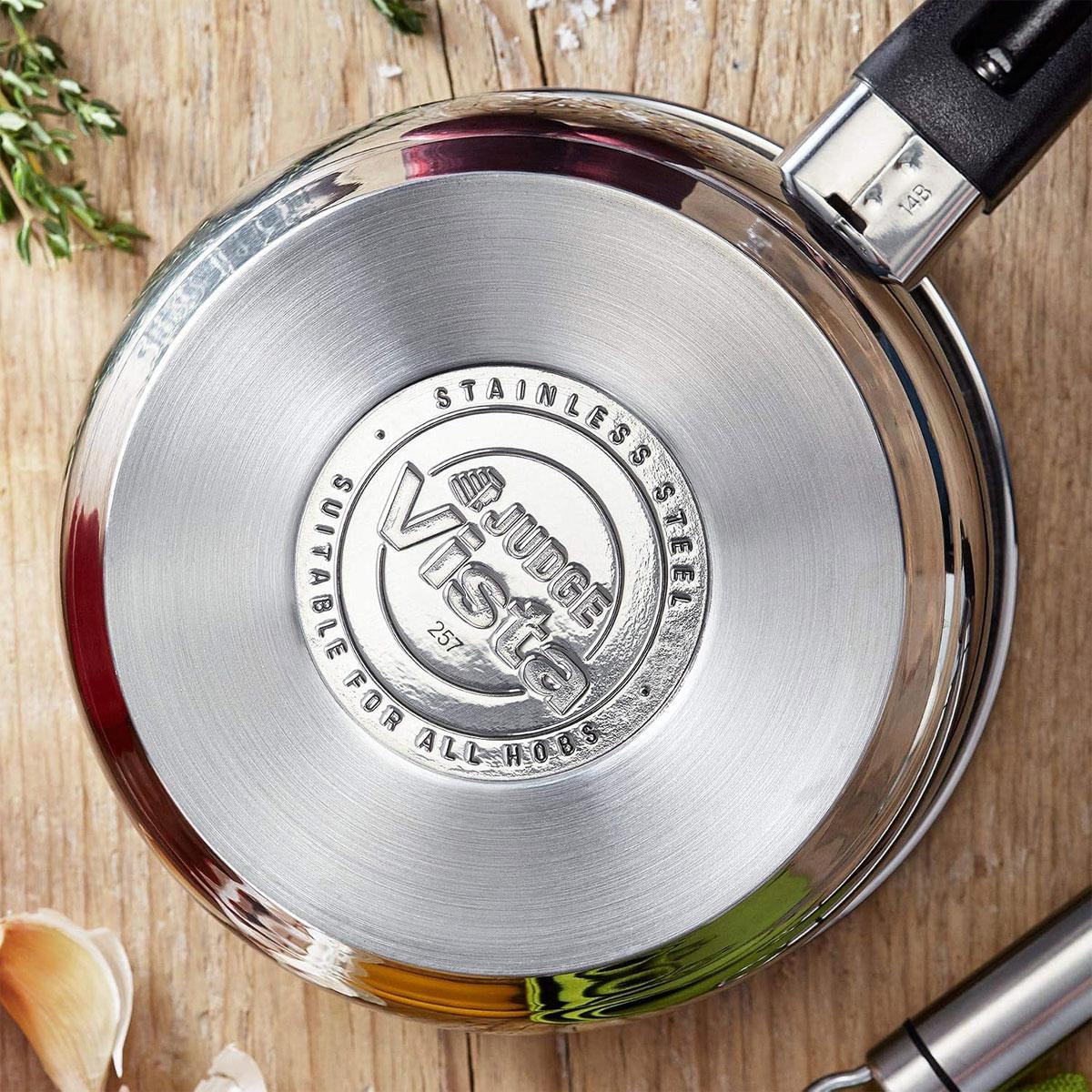 Judge Vista 4-Cup Egg Poacher & 20cm Stainless Steel Frying Pan with Vented Glass Lid Induction Ready Silver - Image 5
