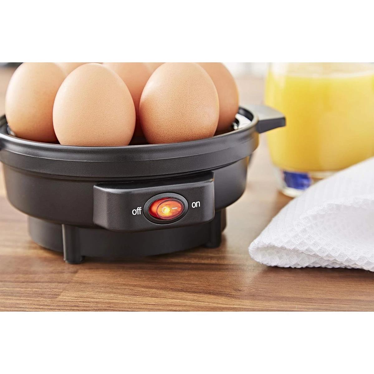 Swan Egg Boiler And Poacher 7 Egg Capacity 350W 3 Cook Settings Stainless Steel Measuring Cup And Poacher - Image 5