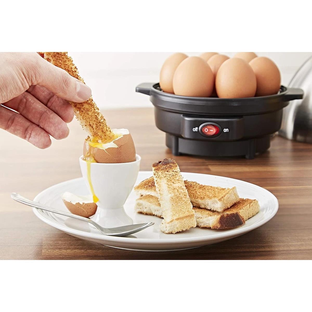 Swan Egg Boiler And Poacher 7 Egg Capacity 350W 3 Cook Settings Stainless Steel Measuring Cup And Poacher - Image 7
